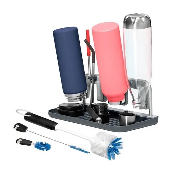 OXO SoftWorks Water Bottle Cleaning & Drying Rack with Brushes - Picture 7 of 7